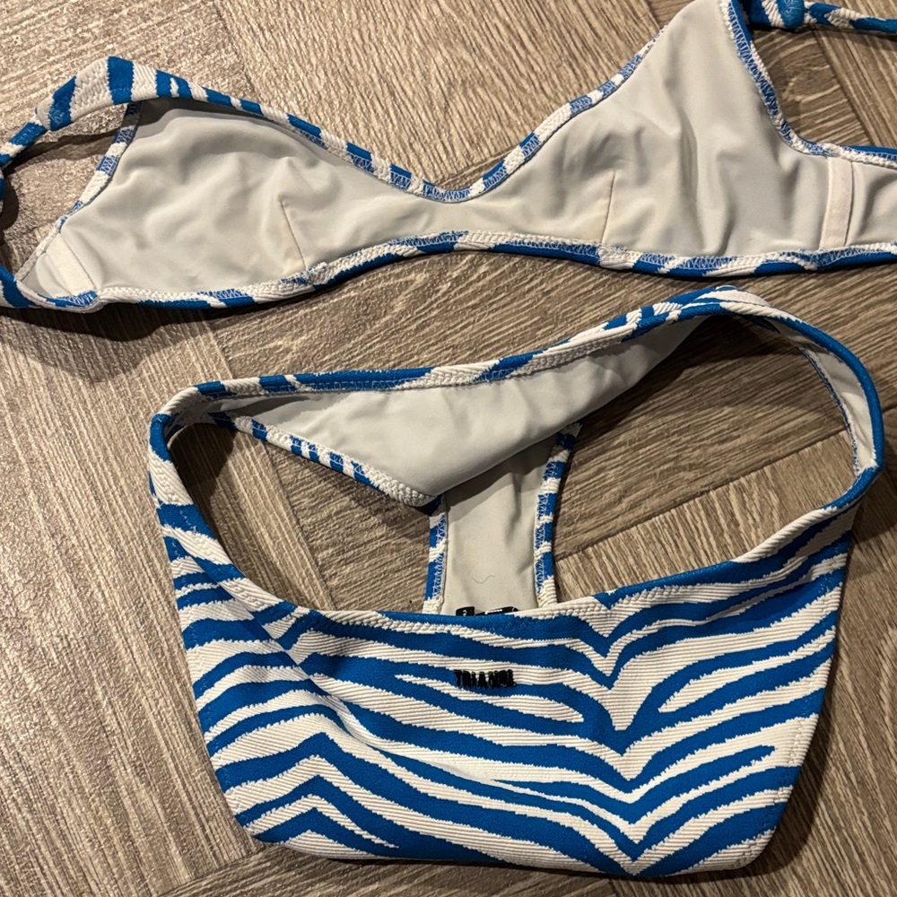 Triangl - Blue & White Zebra Print Bikini Set - Picture 6 of 6